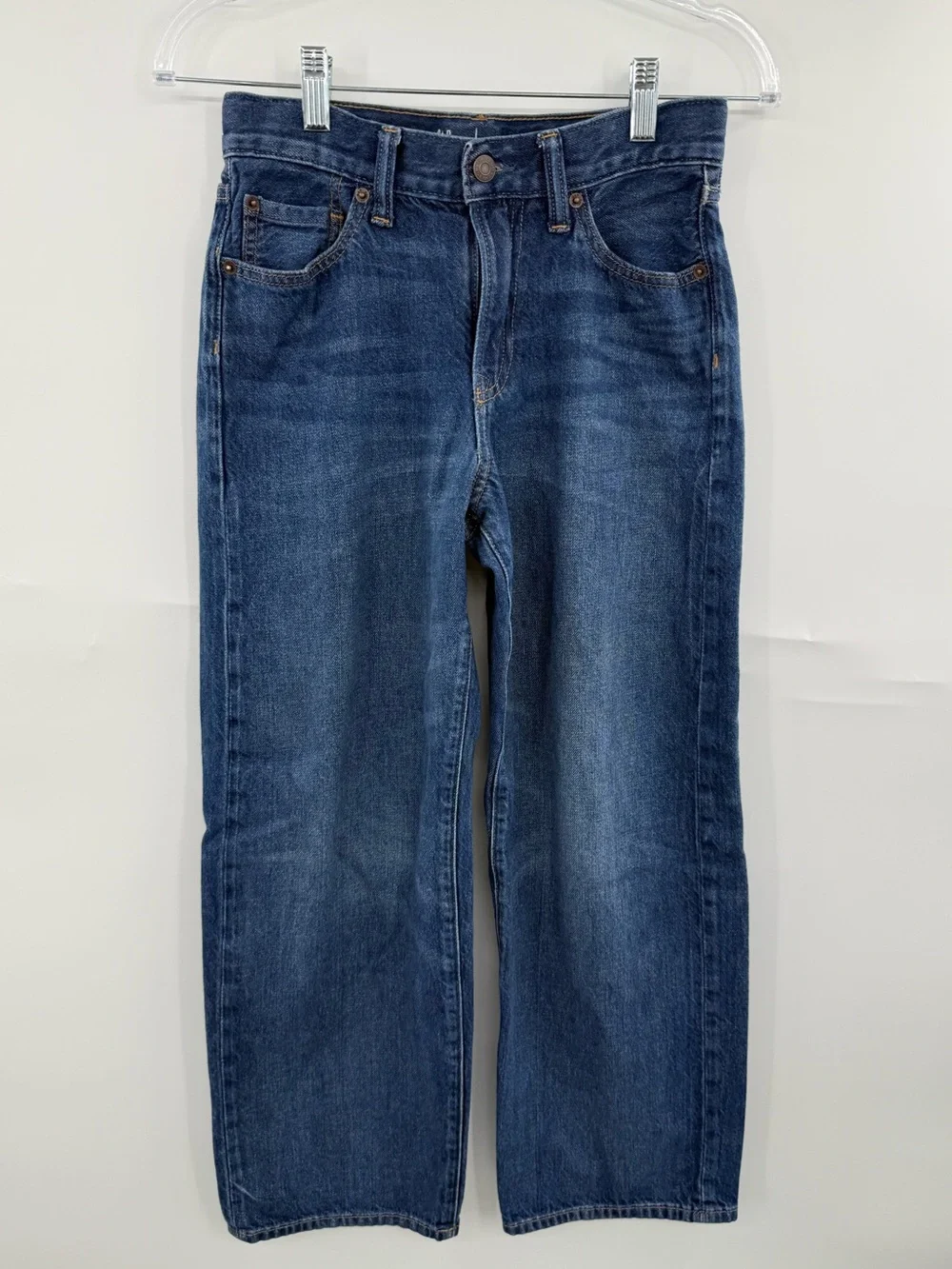 Gap Kids Baggy Jeans Youth Girls Size 14 Medium Wash 100% Cotton Wide Leg Denim